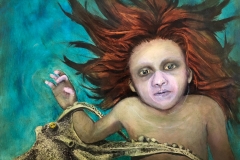 "And she wept a sea of tears" - 2018, oil on poplar board